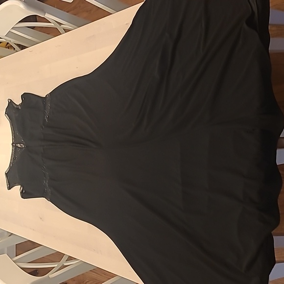 90s EUC Fiesta Fashionista Black Maxi Gown with Sheer/Beaded Details - Picture 8 of 13